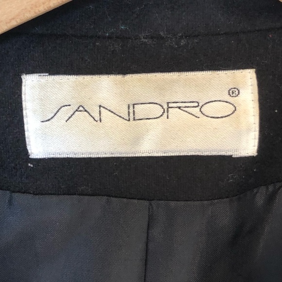 Sandro Wool Black. Jacket Coat Women’s 12 - Picture 4 of 5